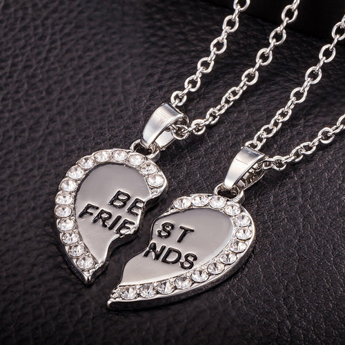 BondedHeartsâ„?â€?Custom Couple Necklaces (Split Heart Set)